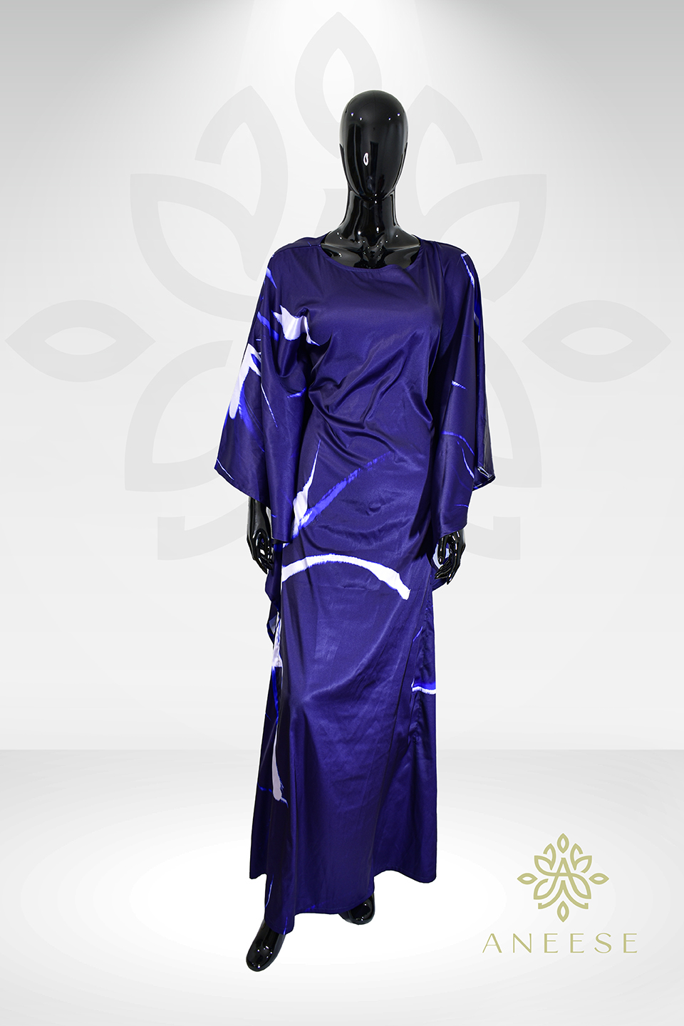 Farida Purple Butterfly Kaftan – Graceful, Bold & Flattering