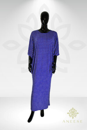 Zenia Kaftan – Blue Geometric Elegance