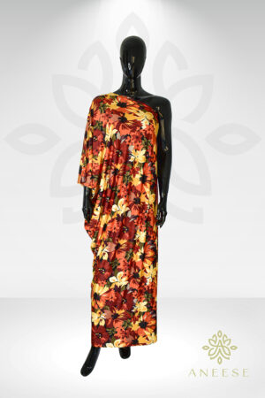 Celine One-Shoulder Kaftan – Floral