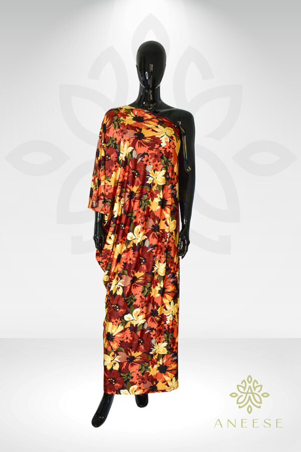 Celine One-Shoulder Kaftan – Floral