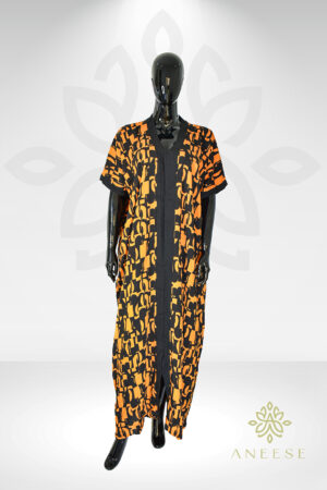 Ava Kaftan – Orange & Black Abstract
