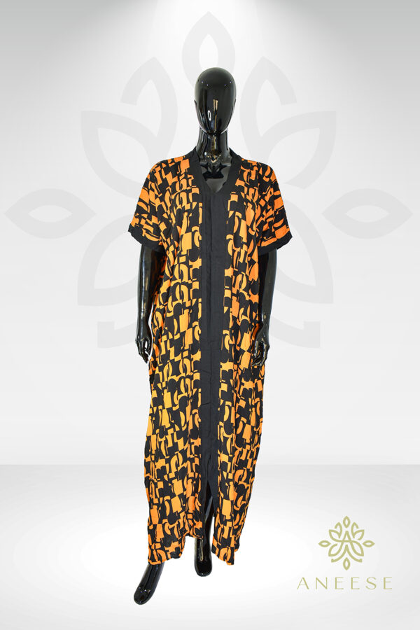 Ava Kaftan – Orange & Black Abstract