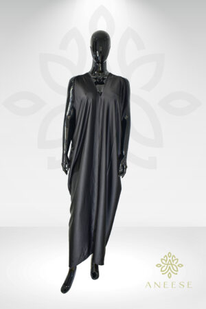 The Akari Dress – Black Satin