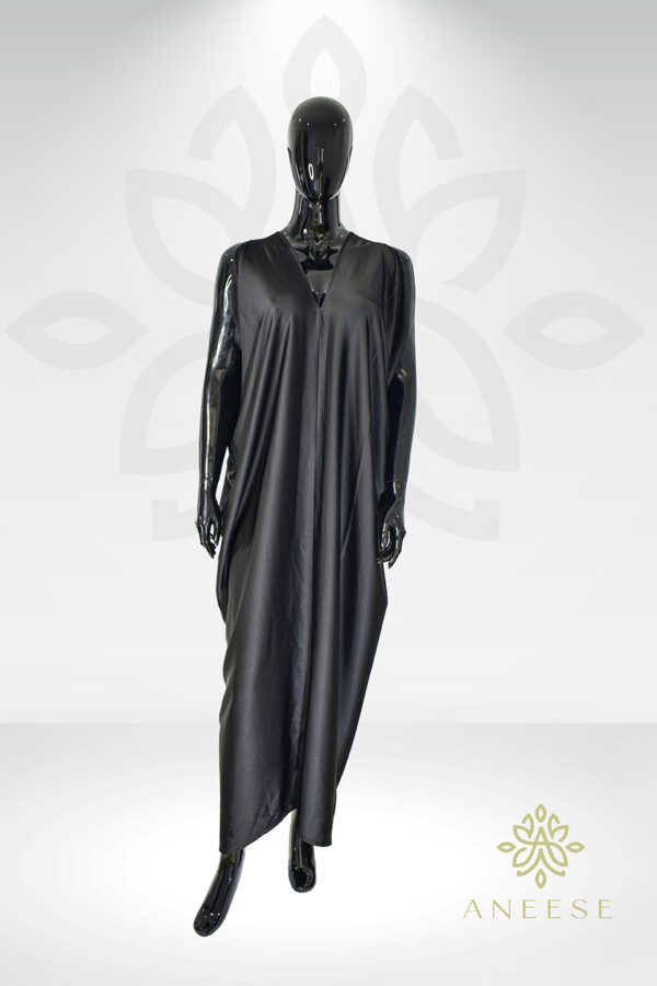 The Akari Dress – Black Satin