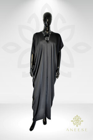 The Akari Dress – Black Satin