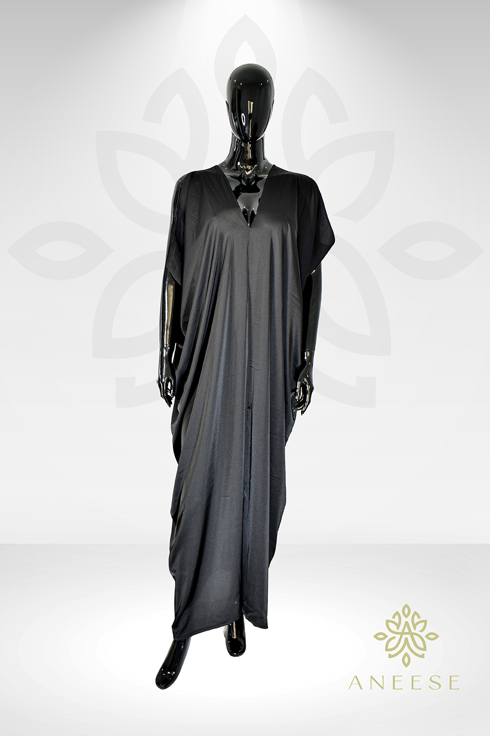 The Akari Dress – Black Satin