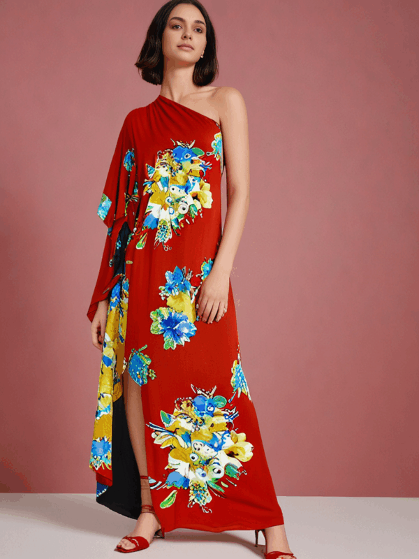Celine One-Shoulder Kaftan - Image 3