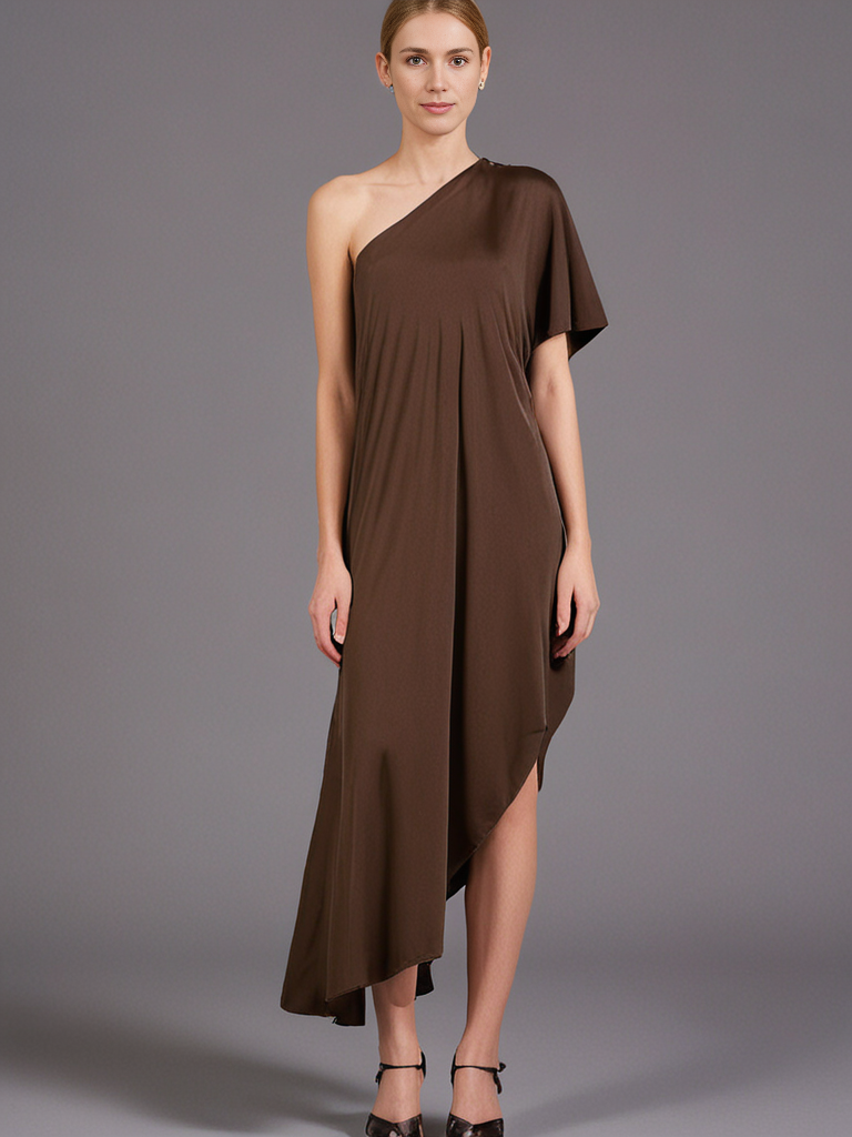 Celine One-Shoulder Kaftan - Image 4