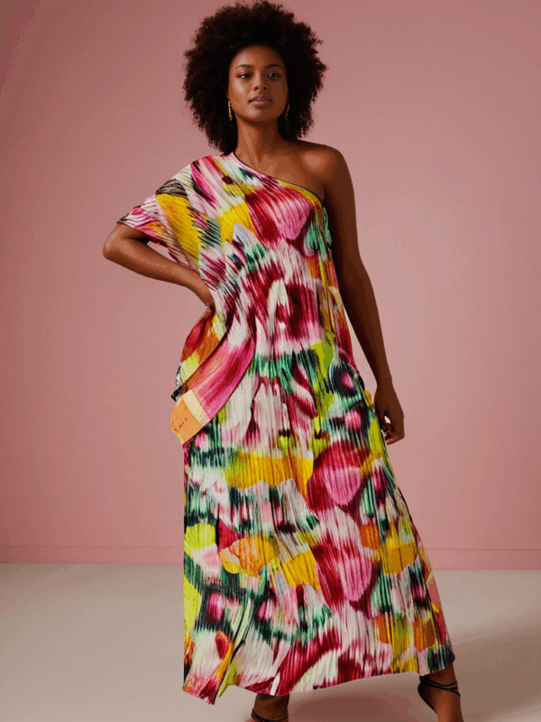 Celine One-Shoulder Kaftan - Image 2