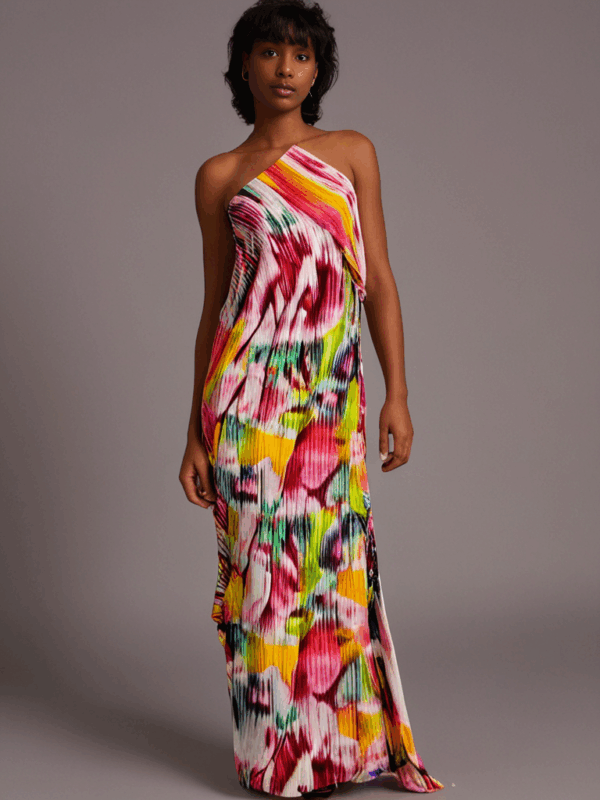 Celine One-Shoulder Kaftan - Image 3
