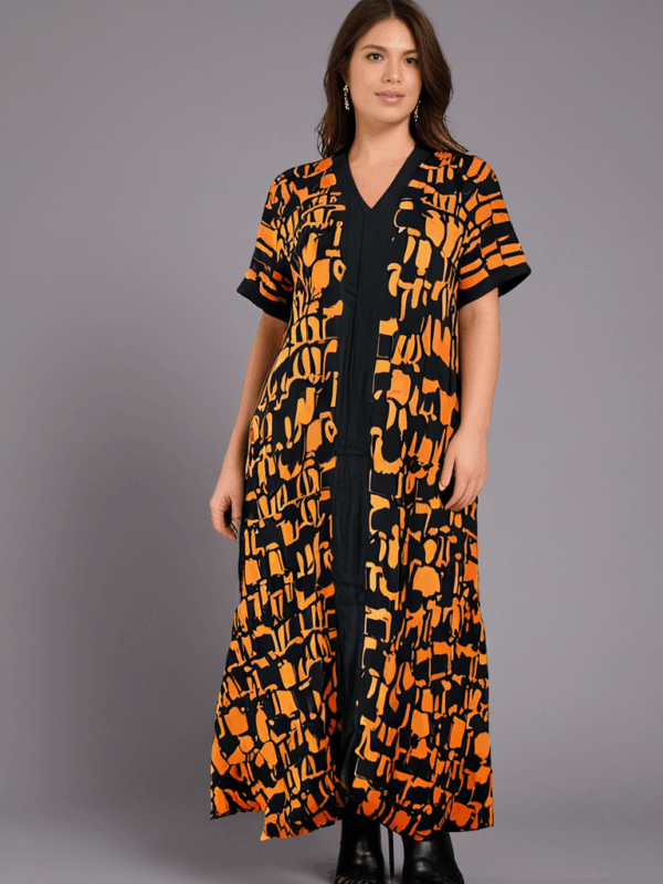 Ava Kaftan – Orange & Black Abstract - Image 2