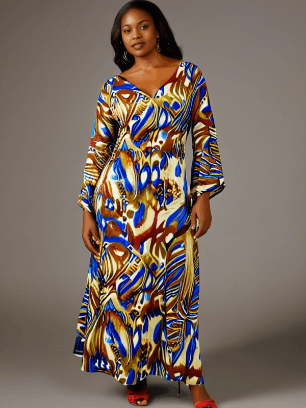 Loose-fitting satin kaftan - Image 2