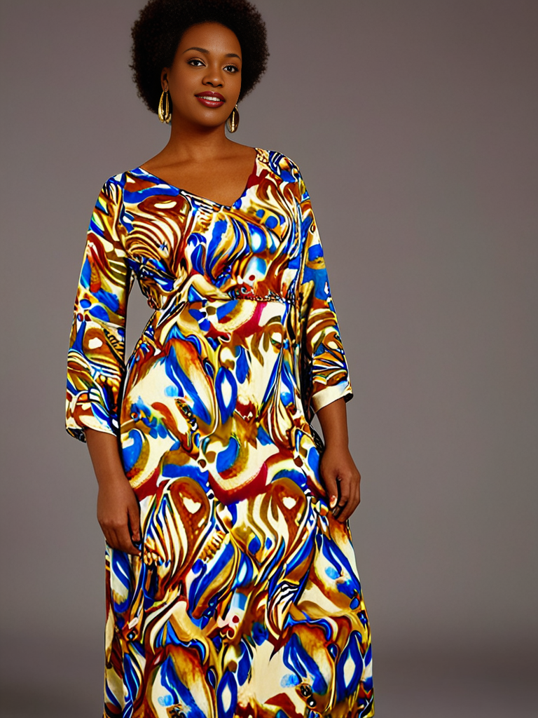 Loose-fitting satin kaftan - Image 3