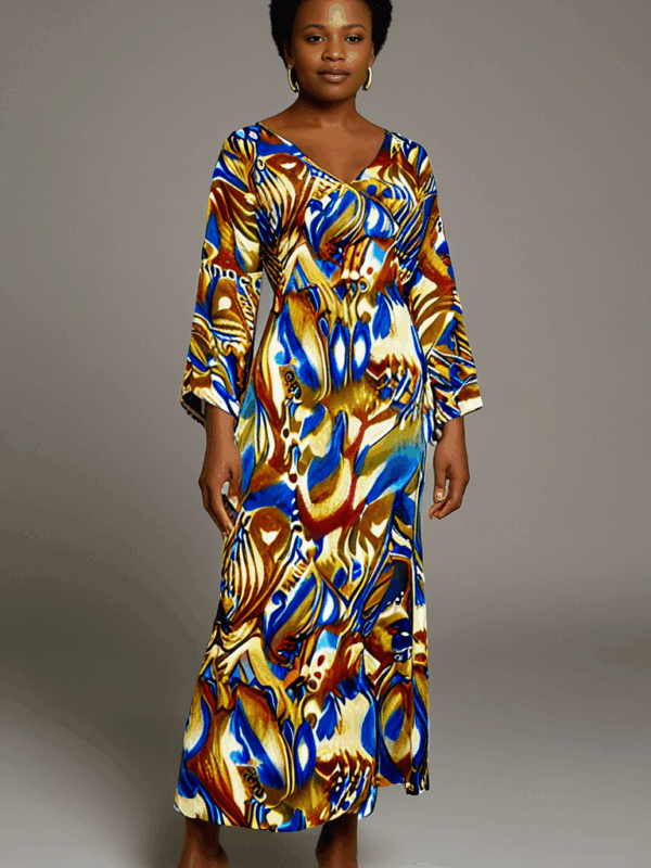Loose-fitting satin kaftan - Image 4