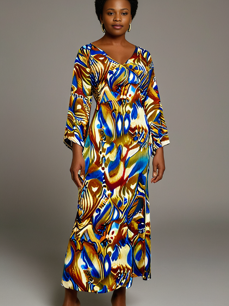 Loose-fitting satin kaftan - Image 4
