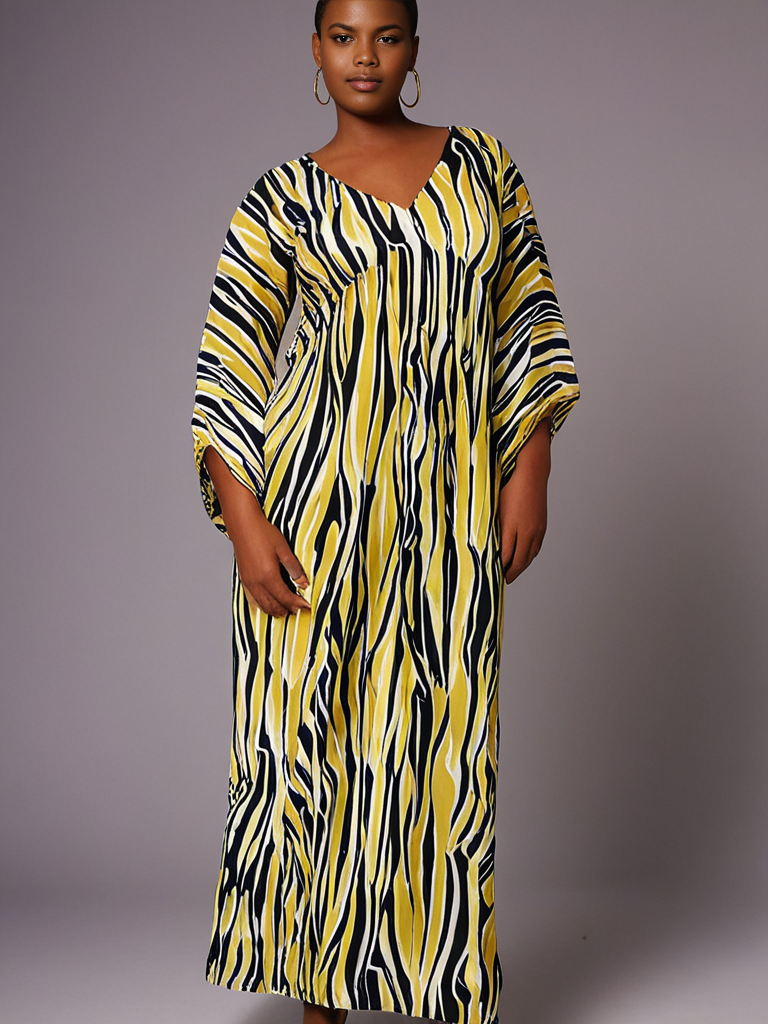 Farida Butterfly Kaftan – Bold Elegance with a Flattering Fit - Image 2