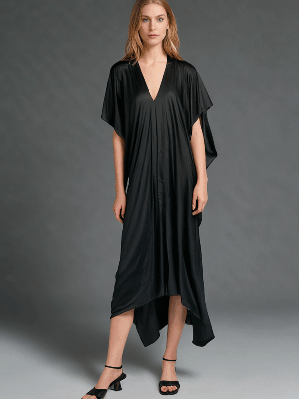 The Akari Dress – Black Satin - Image 4