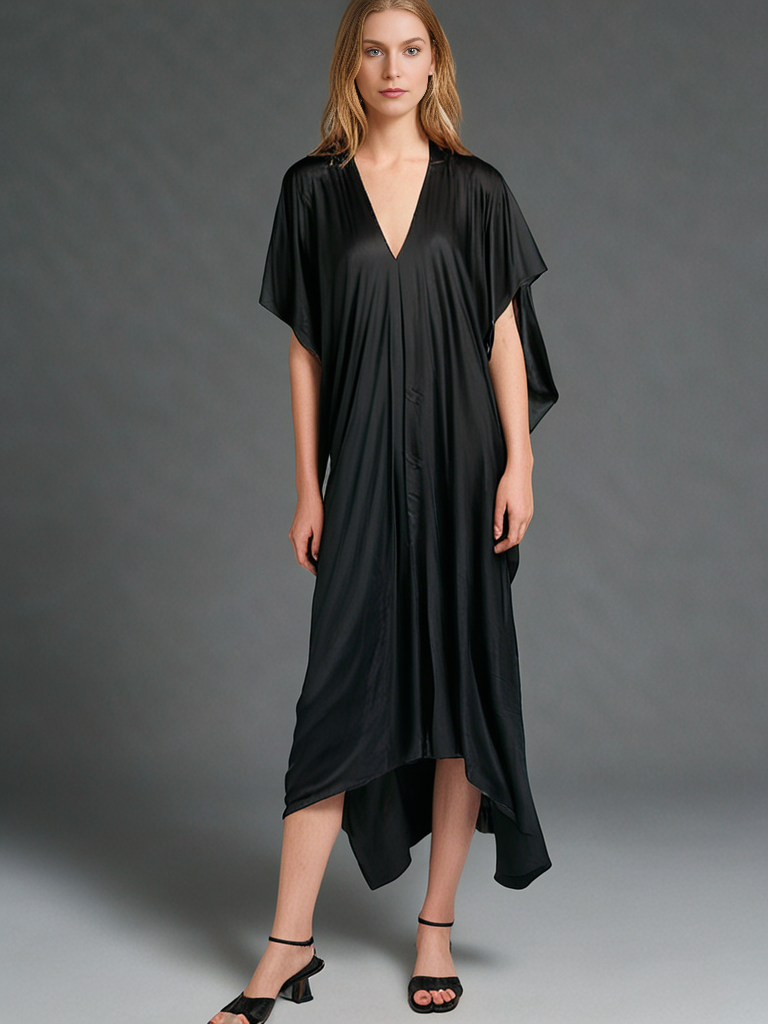 The Akari Dress – Black Satin - Image 4