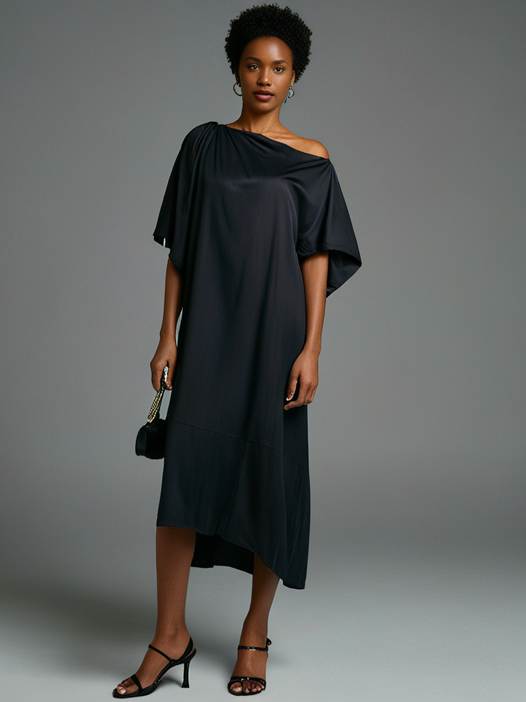 Black Satin Kaftan - Image 2