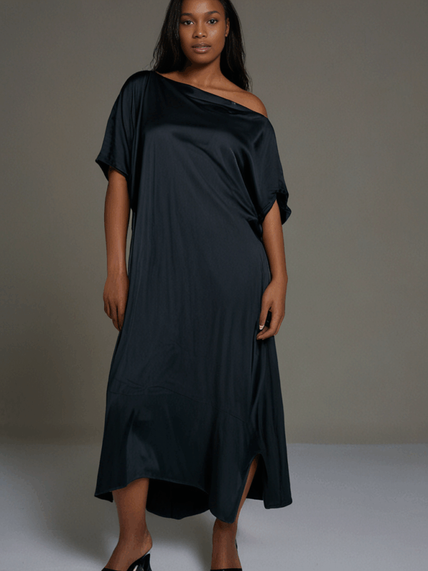 Black Satin Kaftan - Image 3