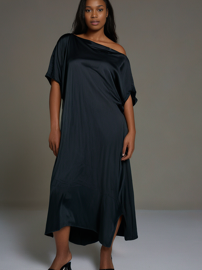 Black Satin Kaftan - Image 3