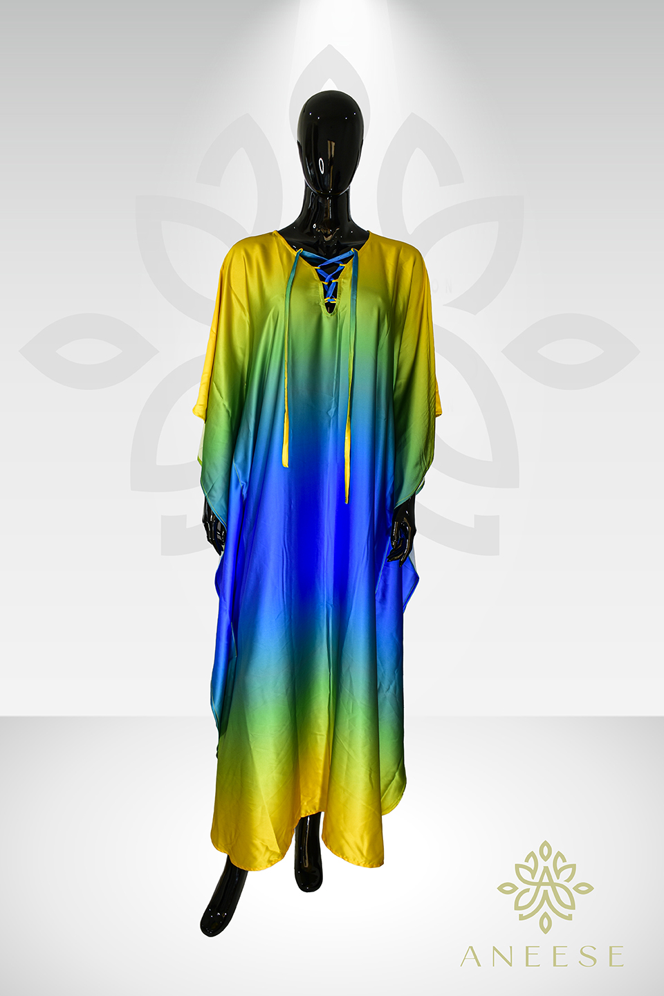 The Luna Kaftan – Yellow to Blue Gradient