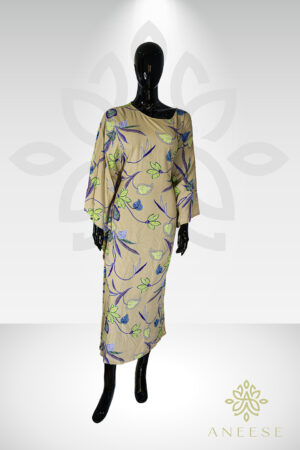 The Farida Kaftan – Beige Floral