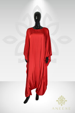 Aria Chic Satin Jumpsuit Kaftan – Bold in Red