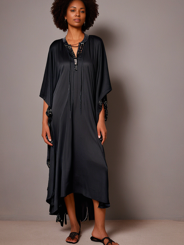 The Luna Kaftan – Black - Image 2