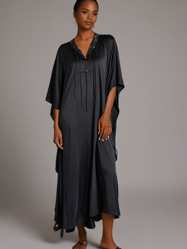 The Luna Kaftan – Black - Image 3