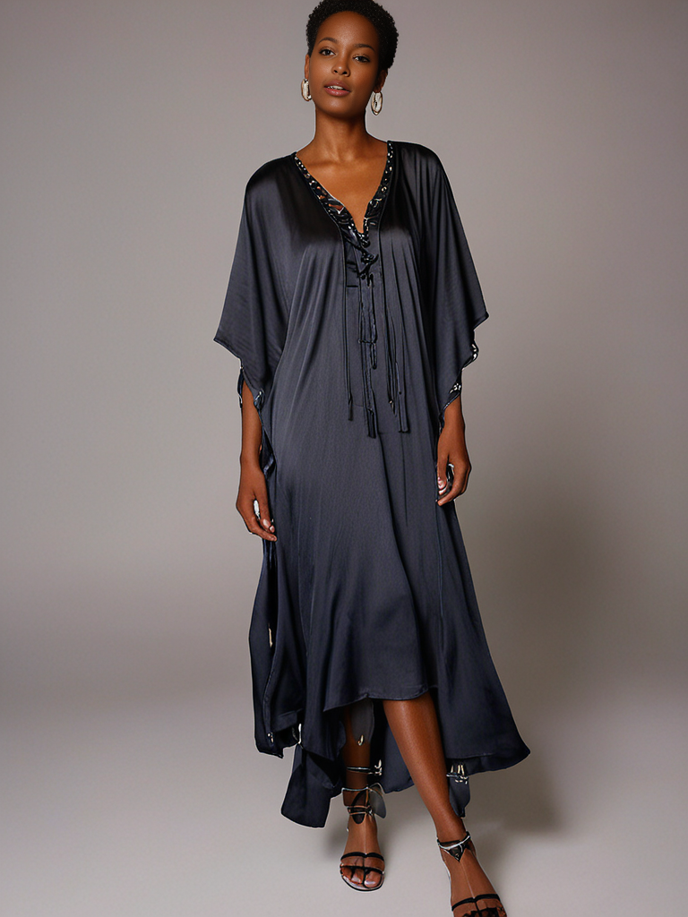 The Luna Kaftan – Black - Image 4