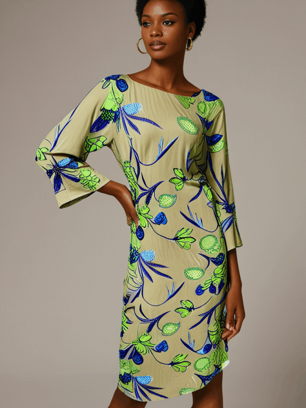 The Farida Kaftan – Beige Floral - Image 2