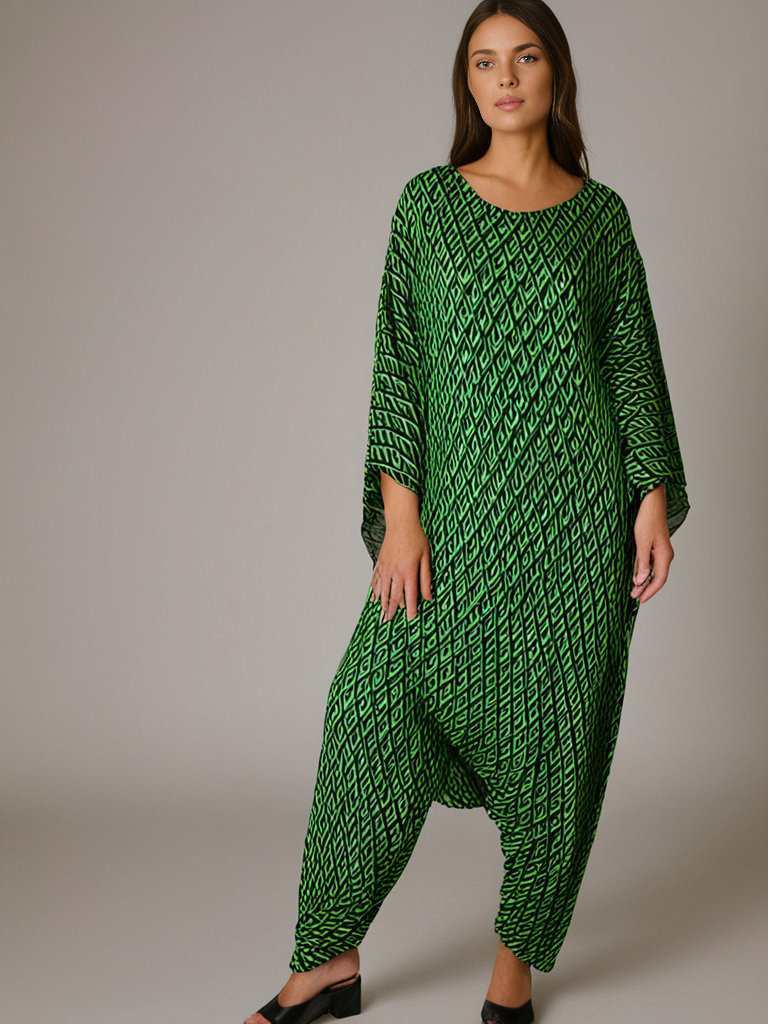Aria Chic Satin Jumpsuit Kaftan – Effortless Elegance Meets Modern Glam - Image 2