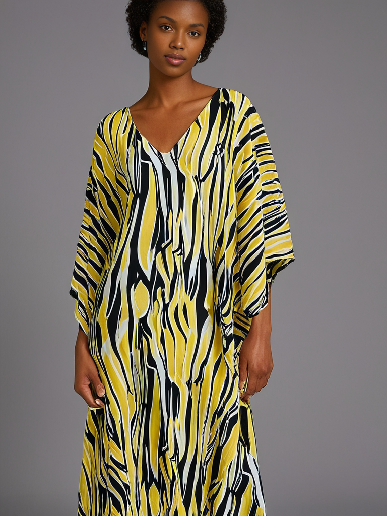 Farida Butterfly Kaftan – Bold Elegance with a Flattering Fit - Image 2